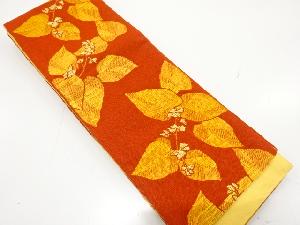 草花模様織り出し半幅帯